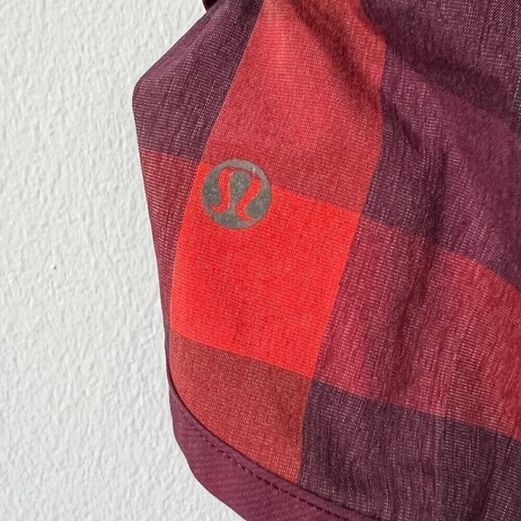 RARE Lululemon Run Low Rise Lined Short Buffalo Check Red 8 - Picture 6 of 11